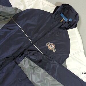 Reebok Milwaukee Brewers Baseball‎ Jacket Full Zip Navy White Men L Windbreaker